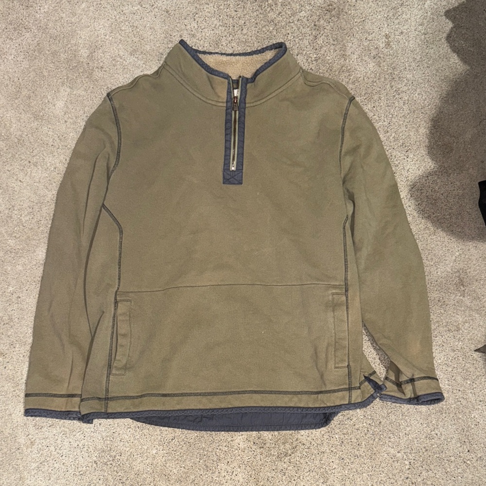 Carbon 2 Cobalt Sweater Olive Green Formation 1/4 Zip Pullover Terry Sherpa